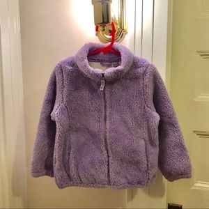 Uniqlo Girls Purple Fluffy Fleece Jacket